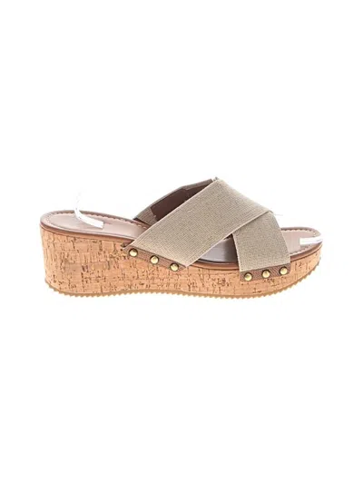 Pre-owned Donald J Pliner Wedges In Tan