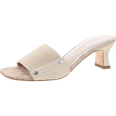 Donald J Pliner Womens Embellished Denim Mule Sandals In Beige