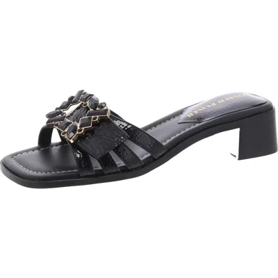 Donald J Pliner Womens Embellished Leather Mules In Black