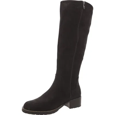 Donald J Pliner Womens Faux Suede Block Heel Knee-high Boots In Black