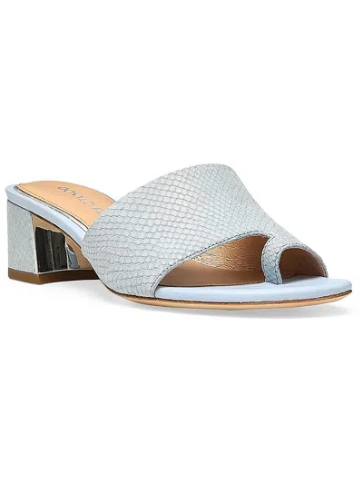 Donald J Pliner Womens Snake Print Block Heel Slide Sandals In Multi