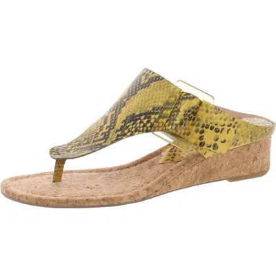 Donald J Pliner Womens Snake Print Wedge Sandals In Yellow
