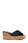 Donald Pliner Allea Wedge Sandal In Navy