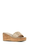 Donald Pliner Allea Wedge Sandal In Platino