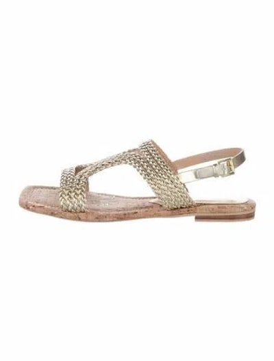Pre-owned Donald Pliner Animal Print Espadrilles In Gold