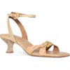 Donald Pliner Women's Croc Embossed Kitten Heel Sandals In Camel