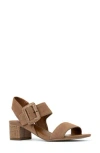 Donald Pliner Croc Embossed Heel Sandal In Tobacco