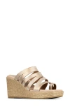 Donald Pliner Annamaria Platform Wedge Slide Sandal In Light Bronze