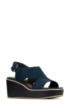 Donald Pliner Aree Wedge Sandal In Navy