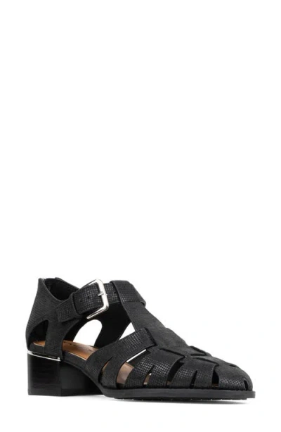 Donald Pliner Back Zip Fisherman Sandal In Black