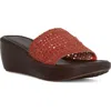 Donald Pliner Basketweave Wedge Sandal In Persimmon