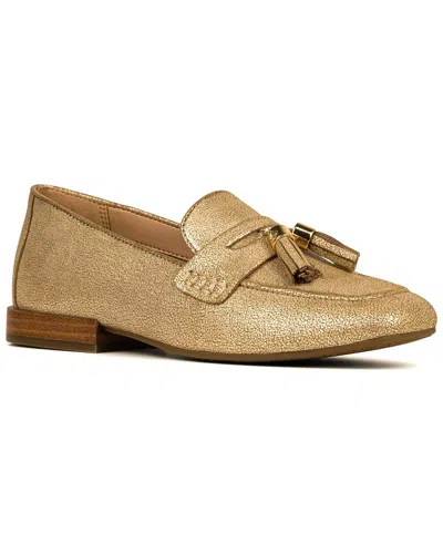 Donald Pliner Belton Leather Loafer In Gold