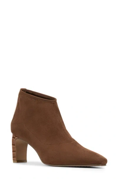 Donald Pliner Birdee Croc Embossed Trim Bootie In Brown