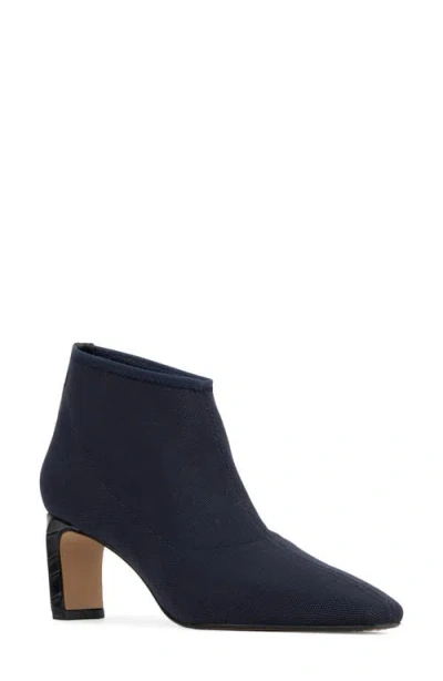 Donald Pliner Birdee Croc Embossed Trim Bootie In Blue