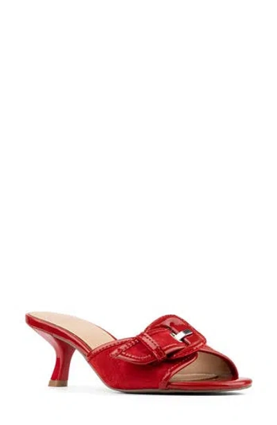 Donald Pliner Buckle Mule In Red