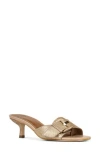 Donald Pliner Buckle Slide Sandal In Pale Gold