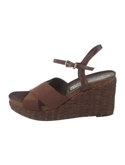 Pre-owned Donald Pliner Canvas Espadrilles In Brown