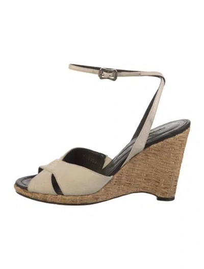 Pre-owned Donald Pliner Canvas Espadrilles In Neutral