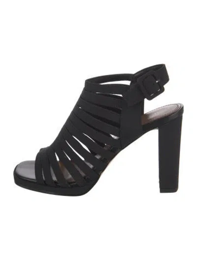 Pre-owned Donald Pliner Canvas Sandals In Black