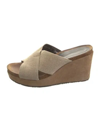 Pre-owned Donald Pliner Canvas Sandals In Neutrals