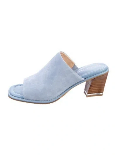 Pre-owned Donald Pliner Canvas Slides W/ Tags In Blue