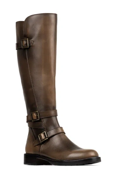 Donald Pliner Carlota Knee High Moto Boot In Dark Brown