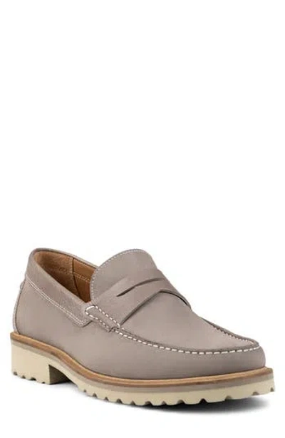 Donald Pliner Casual Leather Penny Loafer In Light Gray/lgy