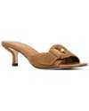 Donald Pliner Cherry202 Suede Buckle Mule In Brown