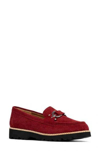 Donald Pliner Helioci Moc Toe Loafer In Cranberry