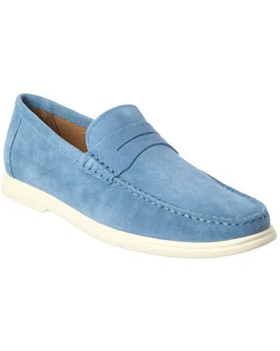 Donald Pliner Clive Moc Toe Penny Loafers In Blue