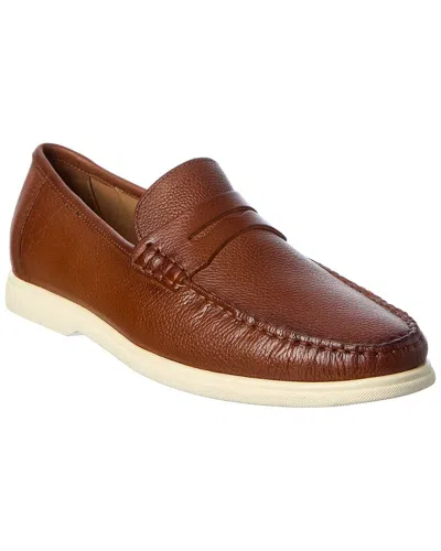 Donald Pliner Clivetc Penny Leather Loafer In Brown