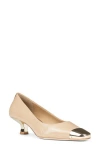 Donald Pliner Cristin Cap Toe Kitten Heel Pump In Sand