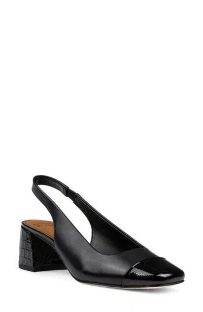 Donald Pliner Croc Embossed Slingback Pump In Black