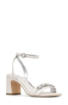 Donald Pliner Crystal Ankle Strap Sandal In White