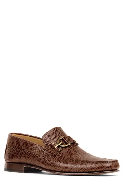Donald Pliner Dacio Bit Loafer In Whiskey Lizard Print