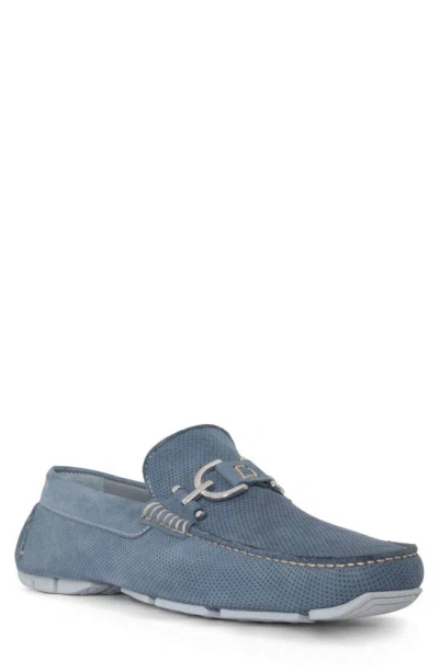 Donald Pliner Dacio Perforated Bit Loafer In Denim