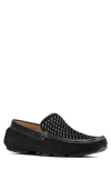 Donald Pliner Damiano Woven Moc Toe Loafer In Black/black