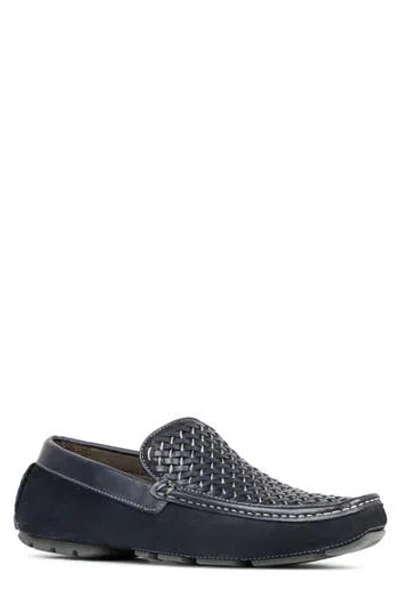 Donald Pliner Damiano Woven Moc Toe Loafer In Navy/navy