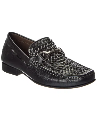 Donald Pliner Dannie Woven Leather Loafer In Black