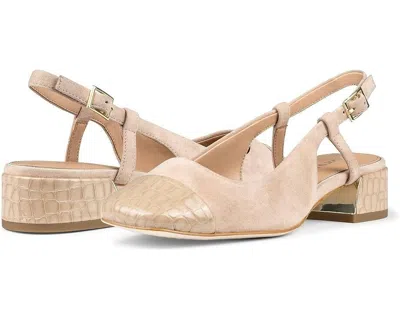 Donald Pliner Davina Pump Women's Us 8.5 Sand Suede Slingback Block Heel Zpo2661