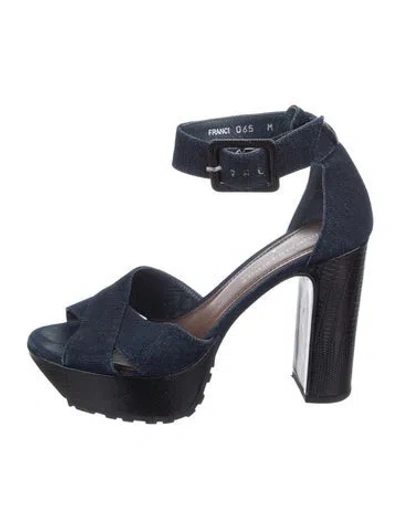 Pre-owned Donald Pliner Denim D'orsay Pumps In Blue