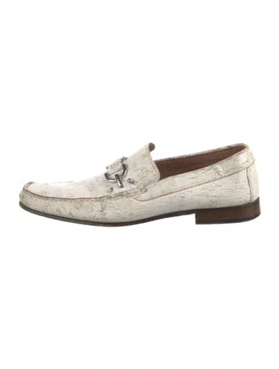 Pre-owned Donald Pliner Dress Loafers In White