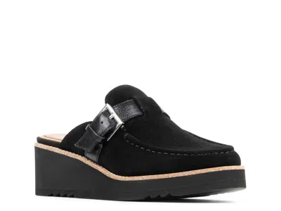 Donald Pliner Elvesa Wedge Mule In Black Suede