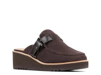 Donald Pliner Elvesa Wedge Mule In Dark Brown Suede