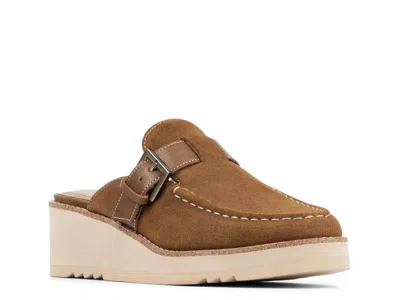 Donald Pliner Elvesa Wedge Mule In Saddle Brown Suede