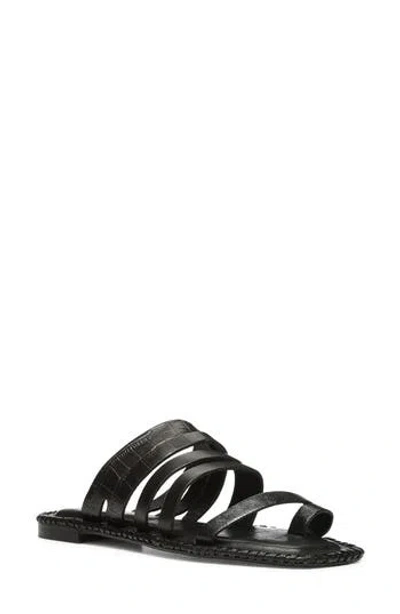 DONALD PLINER DONALD PLINER EMMALINE CROC EMBOSSED STRAPPY SANDAL