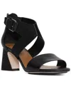 Donald Pliner Buckle Block Heel Sandal In Black