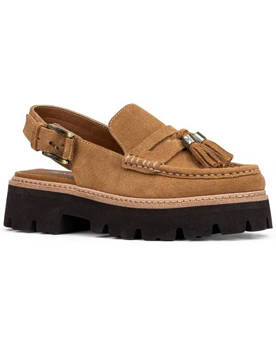 Donald Pliner Essex Suede Slingback Loafer In Beige