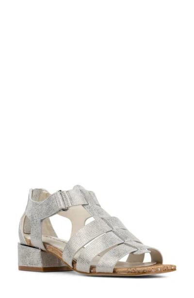 Donald Pliner Falesia Block Heel Fisherman Sandal In Silver