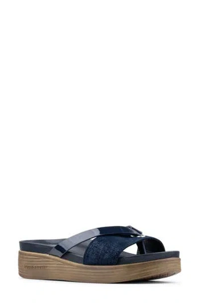 Donald Pliner Farrah Platform Wedge Sandal In Blue